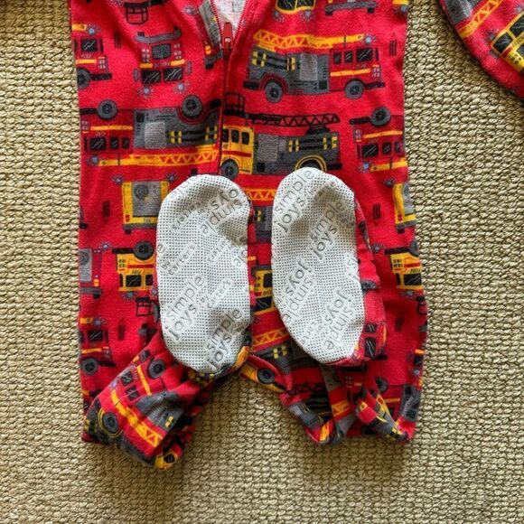 simple joys/carters firefighter footie pjs, 12 mos, like new - Picture 4 of 6